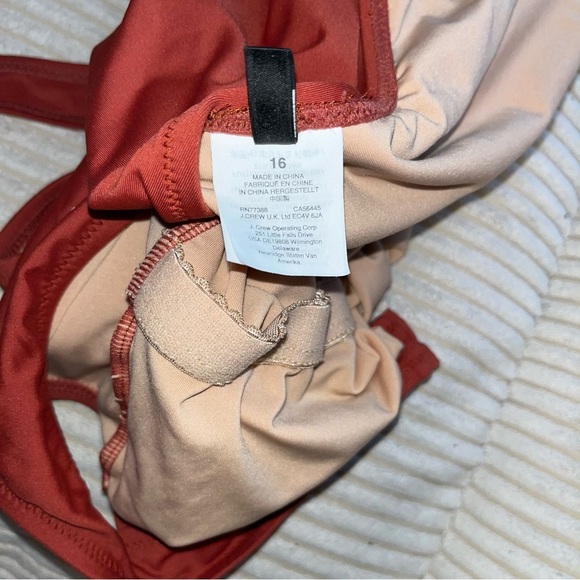 j. Crew burnt orange rush tank swimsuit bathing suit one piece 16 - Picture 5 of 5